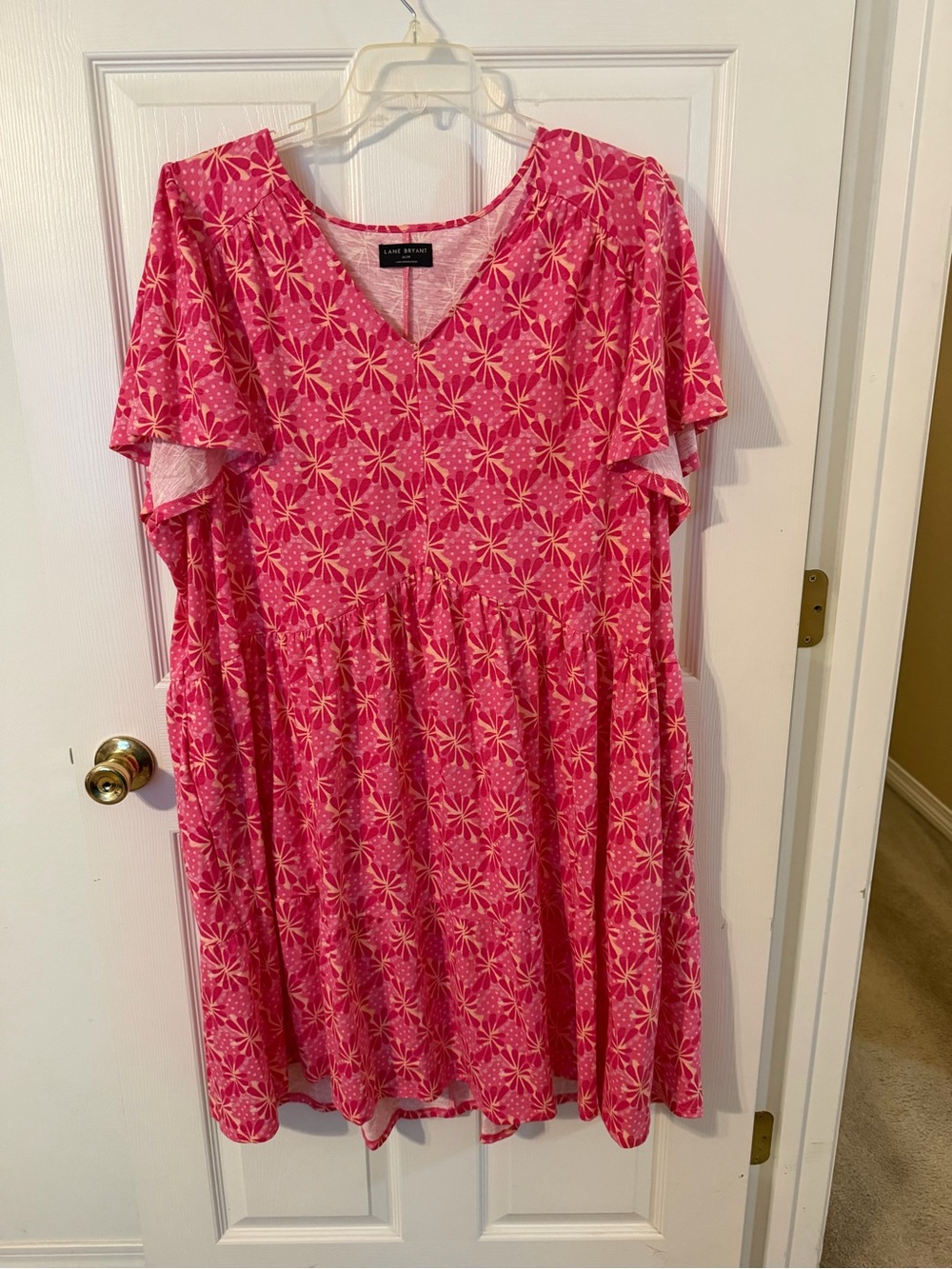 Lane Bryant Pink Floral V-Neck Casual Girls' Dress